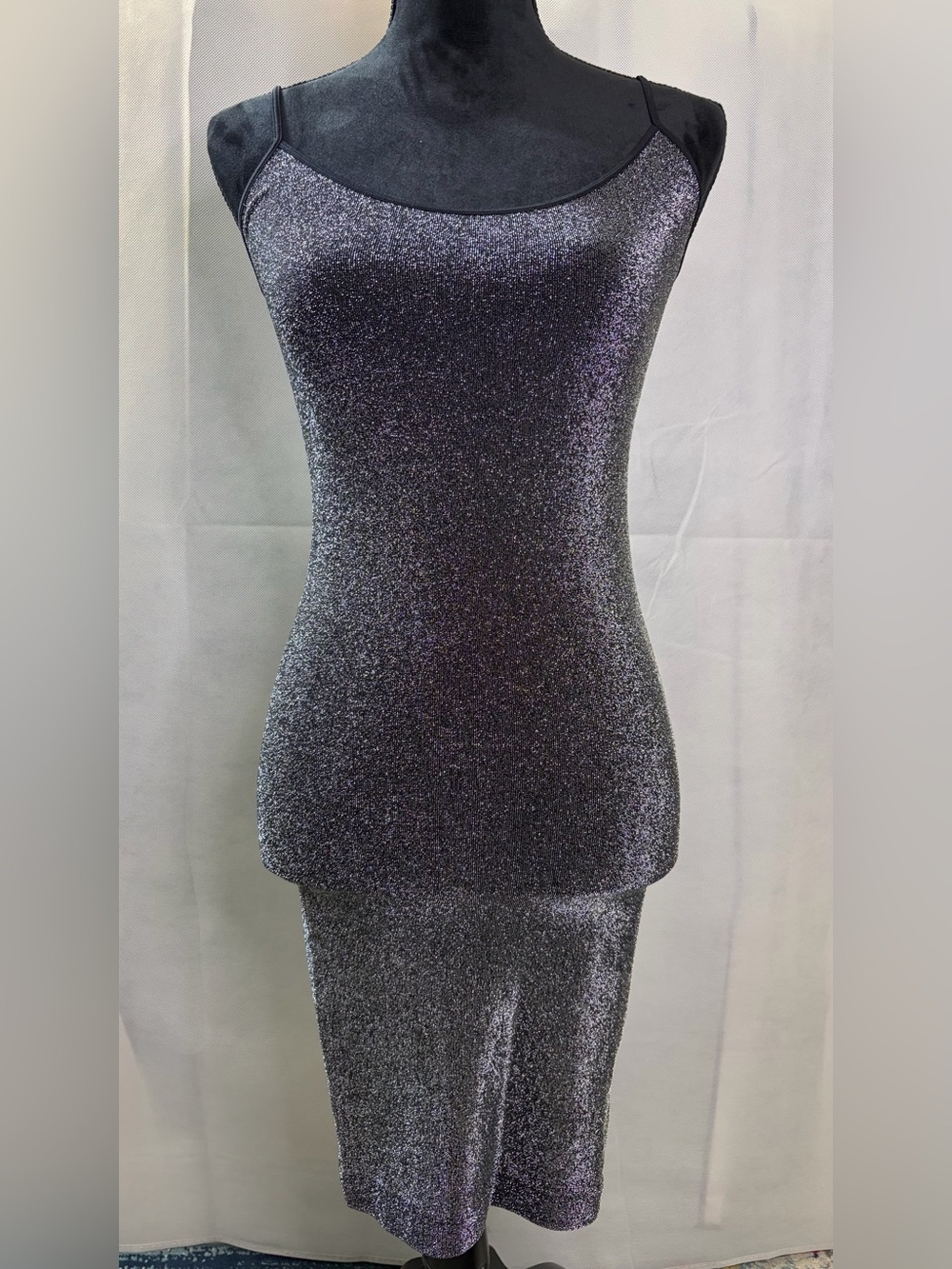 Sugarlips Charcoal Gray Spaghetti-Strap Bodycon Mini Dress
